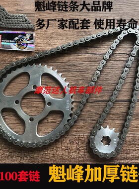 摩托车配件金城铃木AX100大小链轮牙盘套链链条大小链盘