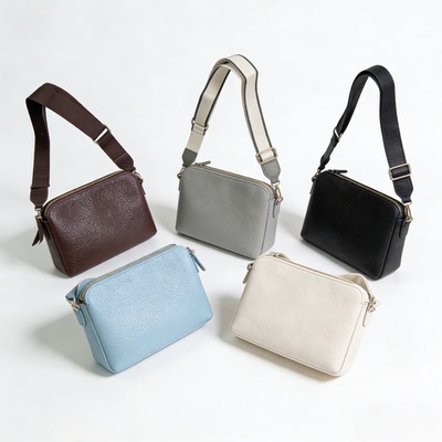 出口欧洲外贸库存尾货女包清仓简约休闲单肩斜挎包双拉链宽肩带包