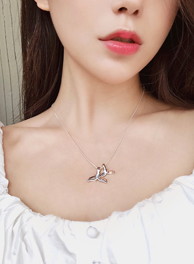 前任4林佳同款鱼尾项链女纯银海豚简约锁骨链轻奢小众个性吊坠