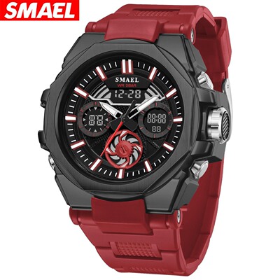 SMAEL new men's sports electronic watch alloy dual display m