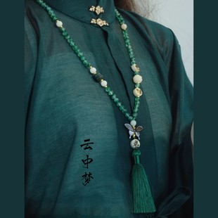 胡夫人  蝴蝶贝母菩提璎珞手串项链两用汉服配饰原创云中梦长歌