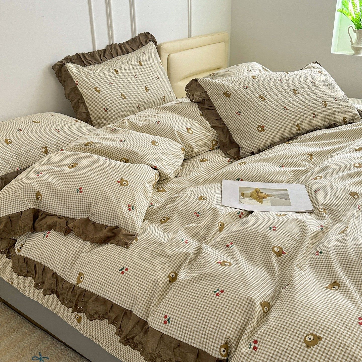 小清新纯棉床盖三件套四件套拼接床专用榻榻米农村大炕盖夹棉床单,床上用品,床盖,淘宝优惠券,粉丝福利购,淘宝优惠卷