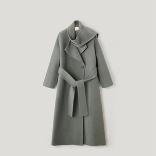 OVV秋冬新品时尚长款不规则领羊毛大衣女 国内正品代购