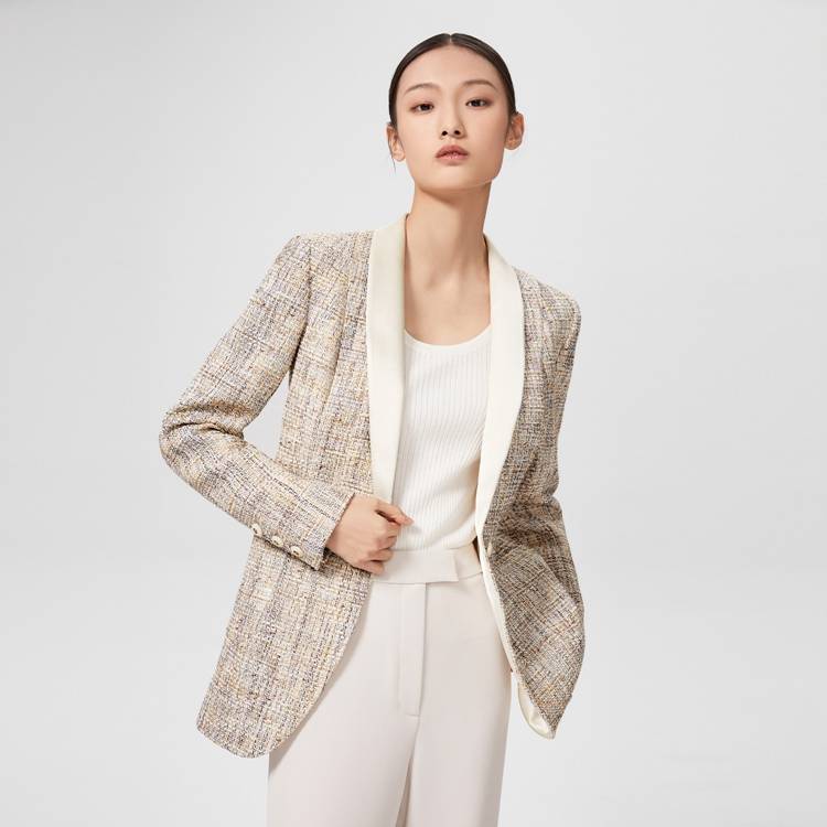 OVV春夏新款女装意大利进口青果领西服外套