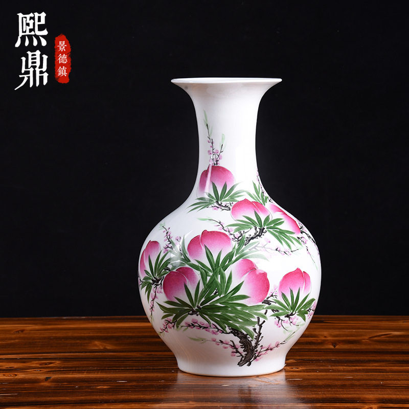 景德镇陶瓷花瓶2024新款手绘荷花冬瓜小花瓶客厅厨房装饰摆件批发