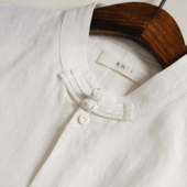 有叙新中式 手工盘扣复古文艺百搭棉麻白衬衫