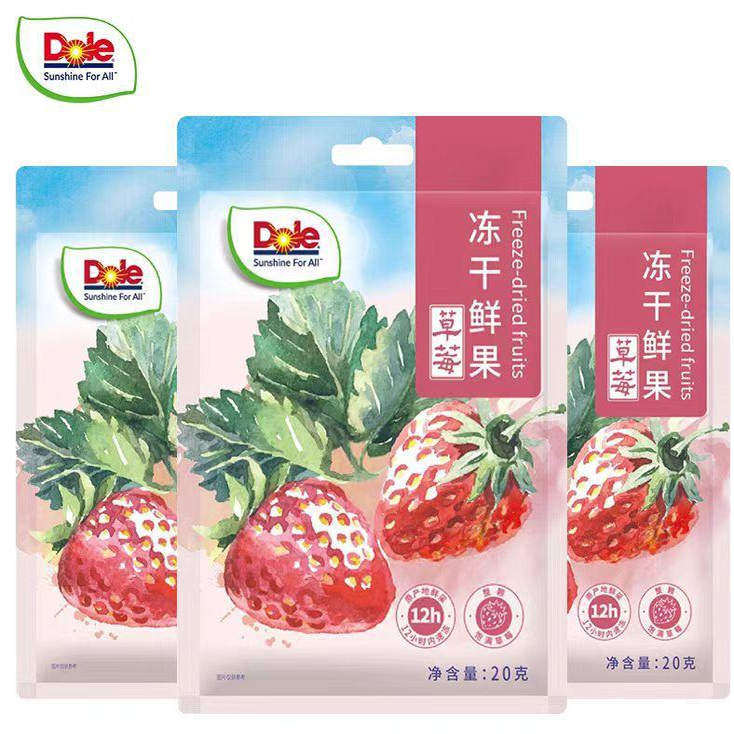 DOLE都乐冻干草莓干20g苹果干水果干苹果脆脆片零食小吃