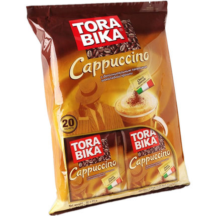 俄罗斯进口印尼TORABIKA速溶咖啡意式卡布奇诺三合一500g20袋