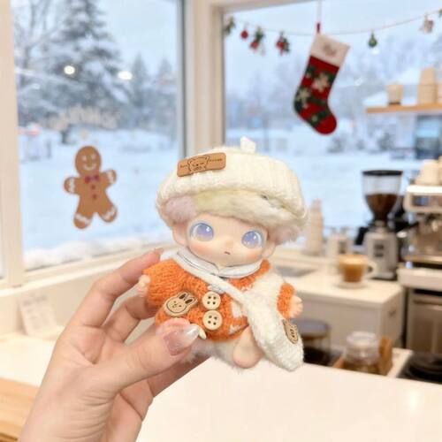 DIMOO新生日记彩色纽扣毛衣可爱小兔针织毛衣小熊挎包仅娃衣15cm