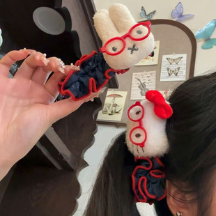 橘子家orange 可爱波点米菲兔it猫巨显发量香蕉夹后脑勺盘发神器