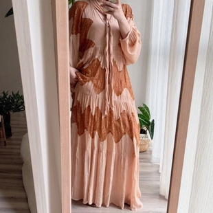 5770232 饰蝴蝶结拼接蕾丝连衣裙 ZA外贸出口女装 民族风分层装