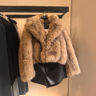 4391732 大衣外套 ZA外贸出口女装 欧美风秋冬保暖人造皮草效果短款