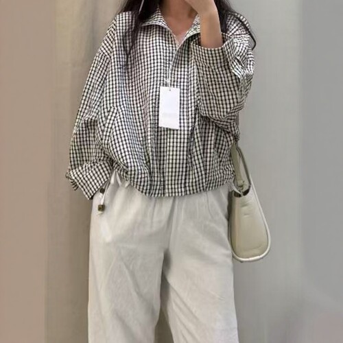 经典休闲格子飞行员夹克外套