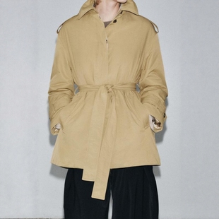 绗缝腰带短款 ZA外贸出口女装 款 百搭经典 风衣0518249704 秋冬新款