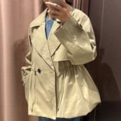 ZA外贸出口女装 风衣6318049 韩系通勤刚需利落翻领可调节腰身短款