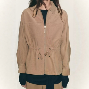 可调节腰身口袋饰外套8372265 式 ZA外贸出口女装 8372268小翻领衬衫