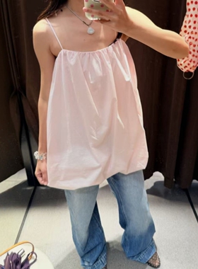 ZA外贸出口自女装沙滩度假尼龙气球版型迷你连衣裙 2598356 626
