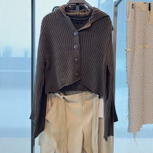 饰叠层海军领罗纹纽扣针织外套6771127 排扣装 ZA外贸出口女装 新款