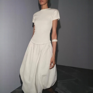 新品 连衣裙4174208 女装 型蓬蓬下摆花苞短袖 712 气球版 ZA外贸出口