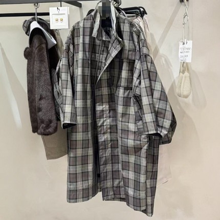 ZA外贸出口女装新款秋冬通勤风休闲经典款格子风衣9122830 207