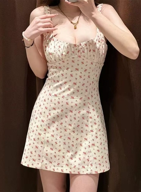 ZA外贸出口女装甜美新品清新性感收腰小碎花印花短连衣裙 2180354