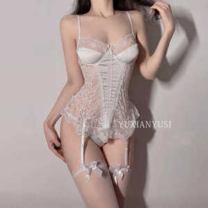 YUXIAN 性感内衣透视吊带打底蕾丝私房趣味诱惑制服小胸显大qqny
