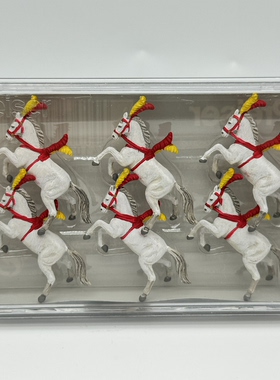 preiser 1:87比例微缩场景动物模型微距摄影 20382 表演的马匹