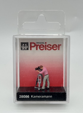 preiser小人微缩微距场景模型1:87HO微观小人道具28086摄像师记者