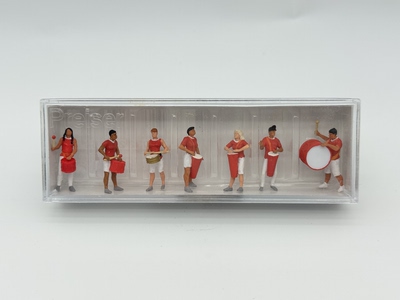 preiser小人微缩微距场景模型1:87HO微观道具24626乐队鼓手表演
