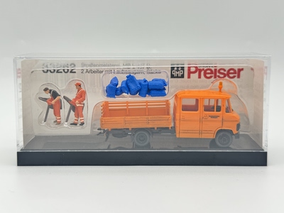 preiser小人微缩微距场景模型1:87HO微观小人道具33262市政工程车