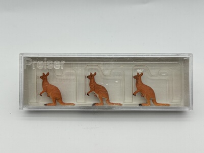 preiser 1:87比例微缩场景动物模型微距摄影 20392 袋鼠 红袋鼠