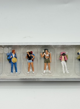 preiser微缩微距场景模型1:87HO微观小人道具 10296 旅游重装徒步