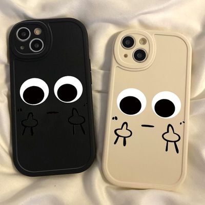 中指表情苹果手机壳可爱卡通大眼睛搞怪硅胶保护套适用iPhone17/16e/15promax/14plus/13个性12/11小众xr女xs