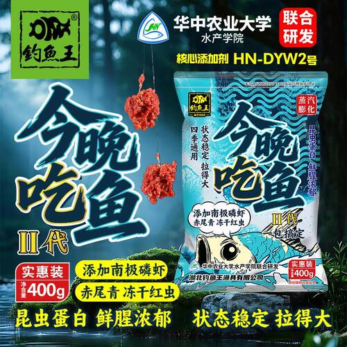 钓鱼王今晚吃鱼二代鱼饵一包搞定