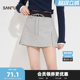 撞色高腰侧开叉双层裙裤 甜酷个性 女514944 单裤 三福美高短裤
