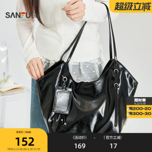三福挎包春季中性休闲流浪包托特包休闲大容量时尚女包519959