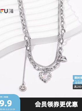 三福街潮双链无性别短项链单条 时尚个性首饰配饰链条843967