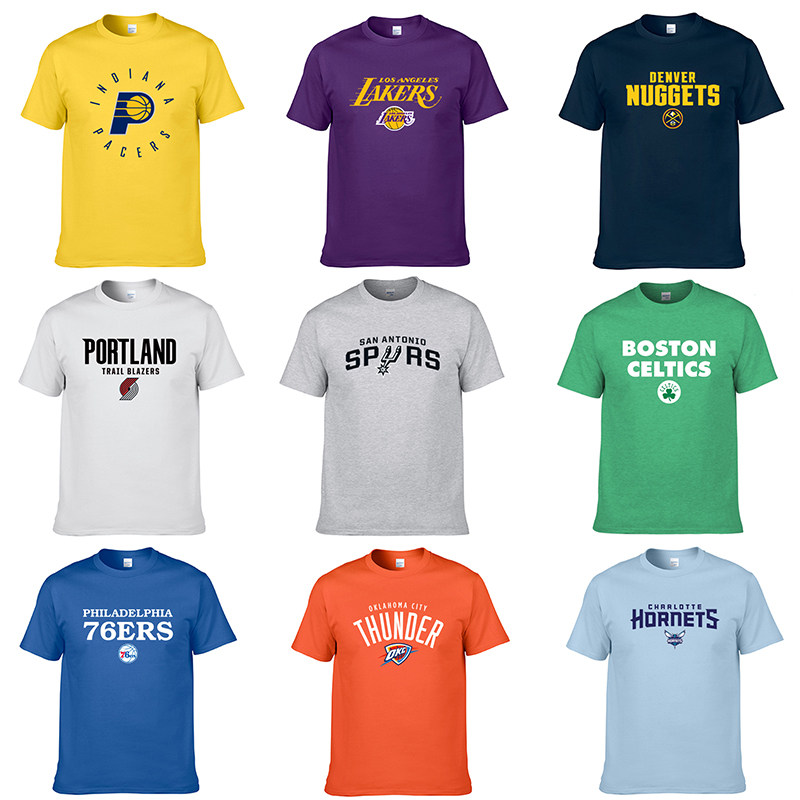 湖人詹姆斯太阳勇士队投篮训练服美式篮球热身运动纯棉短袖T恤男
