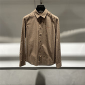 现货Ferre费雷 383003 衬衫 25秋冬logo字母刺绣圆形印花男士 长袖