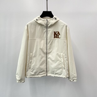 Karl Lagerfeld 25秋冬老佛爷logo字母植绒刺绣男士棉夹克外套