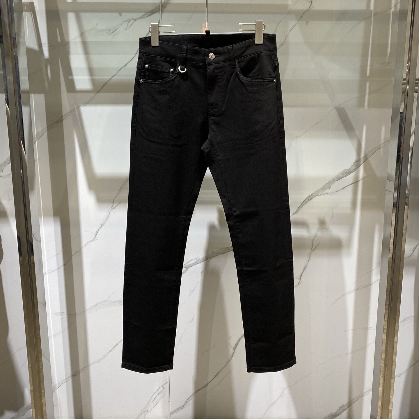 DARTIN BONAPARTO DB 26春夏新款双刀骷髅头刺绣黑色牛仔裤