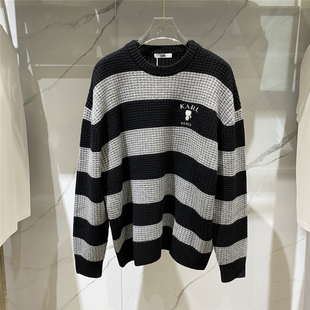 现货karl lagerfeld 25秋冬老佛爷logo字母刺绣羊毛针织衫毛衣男