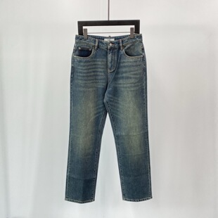 Karl Lagerfeld 25秋冬老佛爷logo字母烫钻男士直筒水洗牛仔裤