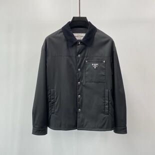 Karl Lagerfeld 25秋冬老佛爷logo字母灯芯绒衣领男士棉夹克外套