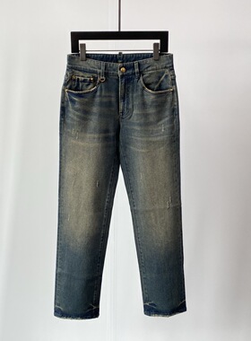 现货Dartin Bonaparto 25秋冬双刀后兜logo字母男士直筒牛仔裤