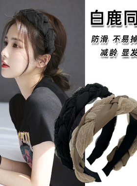 网红女欧根纱宽边发箍颅顶防滑压发发卡2026新年新款级感头箍发饰