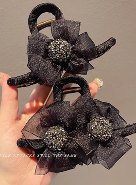 高级感发夹女蝴蝶结抓夹后脑勺小号头发鲨鱼夹子2025新款发卡