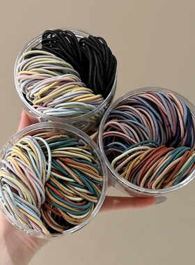 扎头发皮筋细款小发圈简约基础头绳绑头发皮套女皮圈黑色发绳