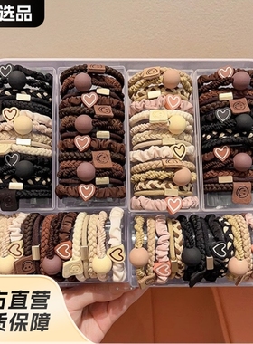 高级感黑色马尾发绳耐用大肠发圈头绳扎头皮筋头饰女发饰皮套