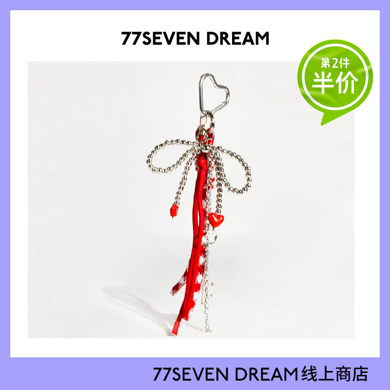 新年红蝴蝶结圣诞节书包包挂件安可拉红miu系汽车钥匙扣女高级感